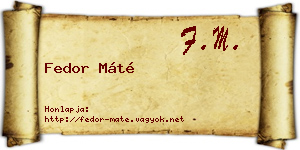 Fedor Máté névjegykártya