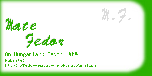 mate fedor business card