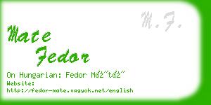 mate fedor business card